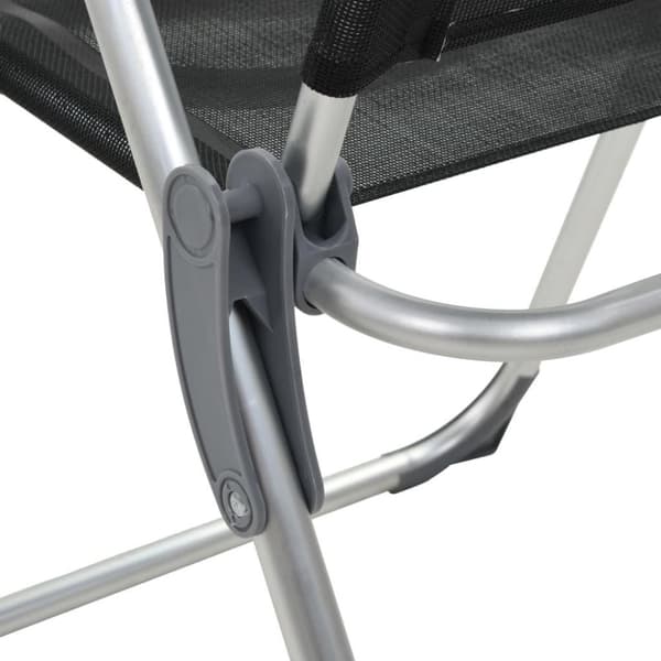 vidaXL Hopfällbara campingstolar 2 st aluminium svart