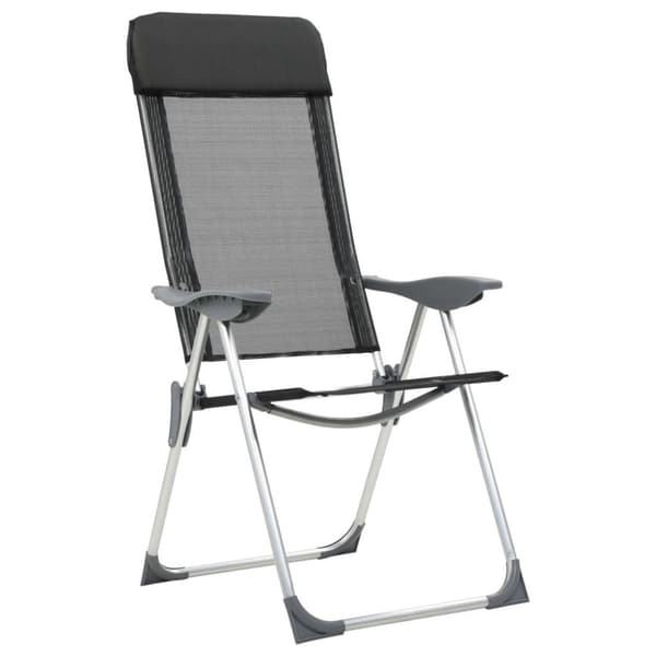 vidaXL Hopfällbara campingstolar 2 st aluminium svart