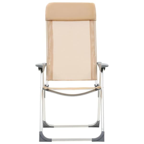 vidaXL Hopfällbara campingstolar 2 st aluminium gräddvit
