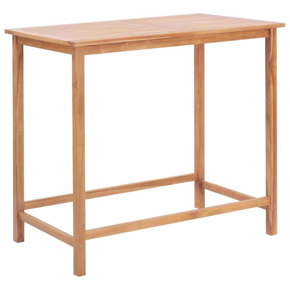 vidaXL udendørs barbord 120 x 65 x 110 cm massivt teaktræ