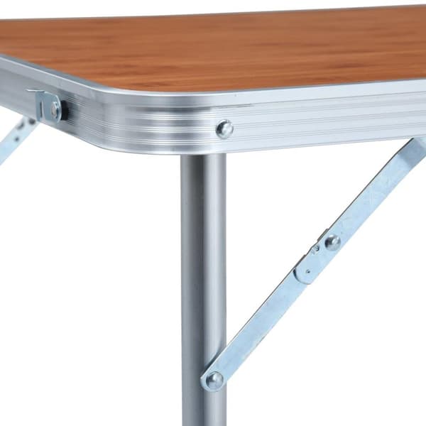 vidaXL Hopfällbart campingbord aluminium 120x60 cm