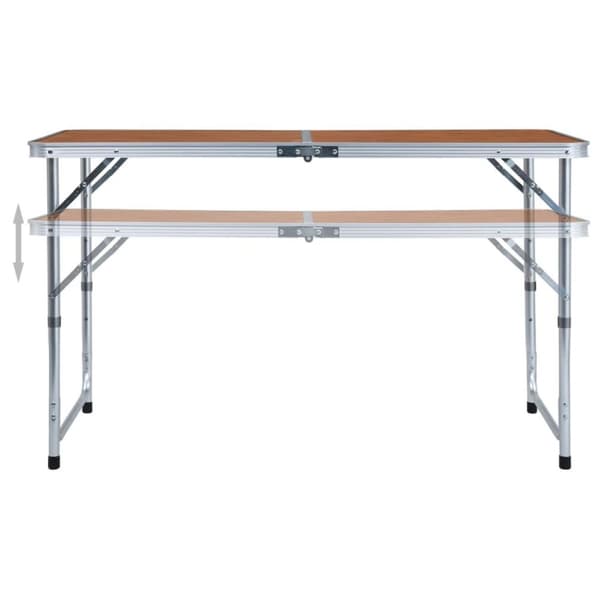 vidaXL Hopfällbart campingbord aluminium 120x60 cm