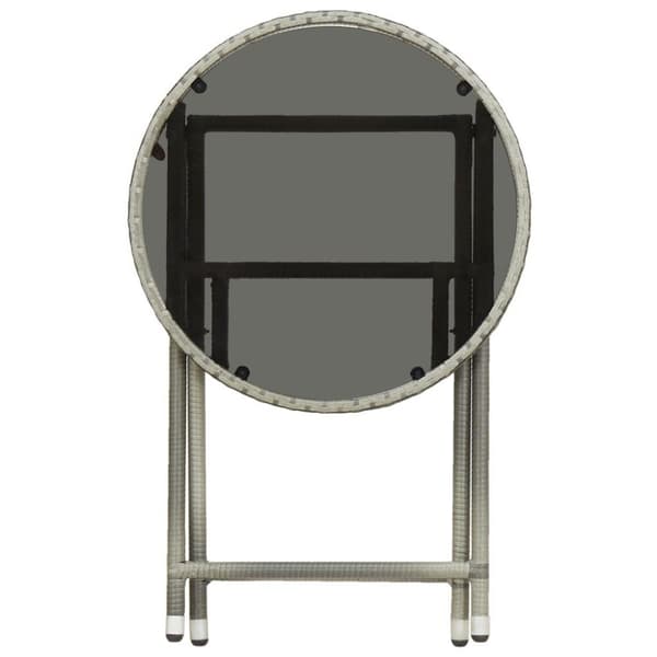 vidaXL Tebord grå 60 cm konstrotting och härdat glas