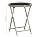 Miniatyrbillede 6 af 6: vidaXL tebord 60 cm hærdet glas og polyrattan grå