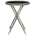 Miniatyrbillede 2 af 6: vidaXL tebord 60 cm hærdet glas og polyrattan grå