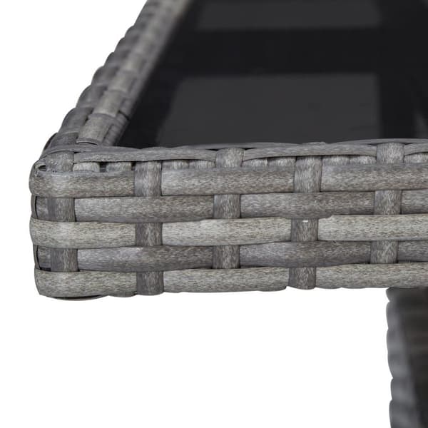 vidaXL udendørs spisebord polyrattan og glas grå