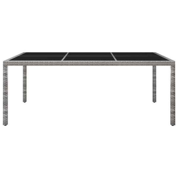 vidaXL Matbord för trädgården grå 200x150x74 cm konstrotting