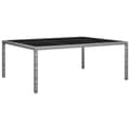 Miniatyrbillede 1 af 5: vidaXL udendørs spisebord 200x150x74 cm polyrattan grå