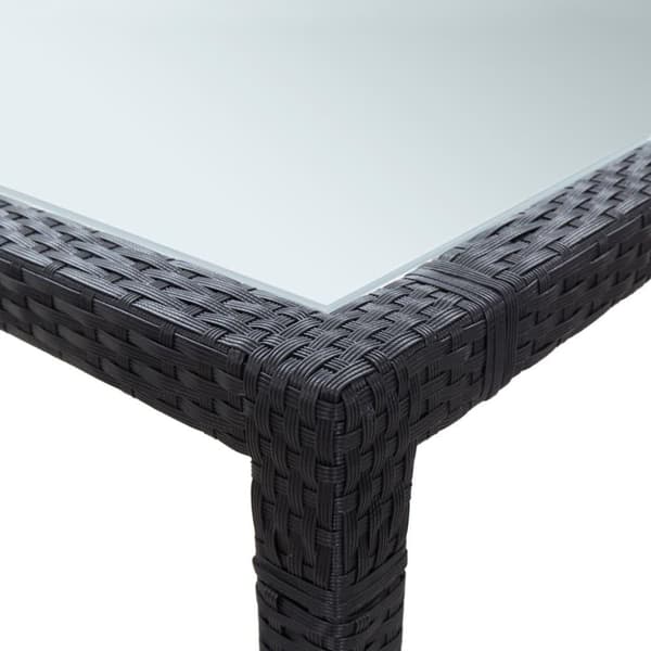 vidaXL Ulkoruokapöytä musta 200x150x74 cm polyrottinki