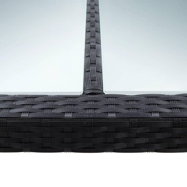 vidaXL Ulkoruokapöytä musta 200x150x74 cm polyrottinki