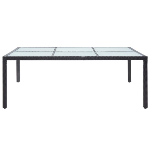 vidaXL Ulkoruokapöytä musta 200x150x74 cm polyrottinki