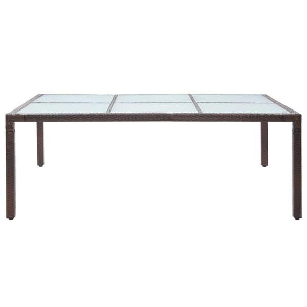 vidaXL Ulkoruokapöytä ruskea 200x150x74 cm polyrottinki