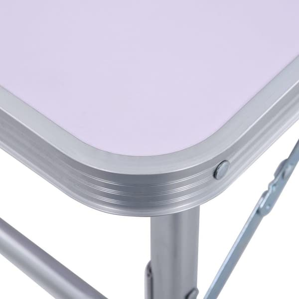 vidaXL Hopfällbart campingbord vit aluminium 60x45 cm