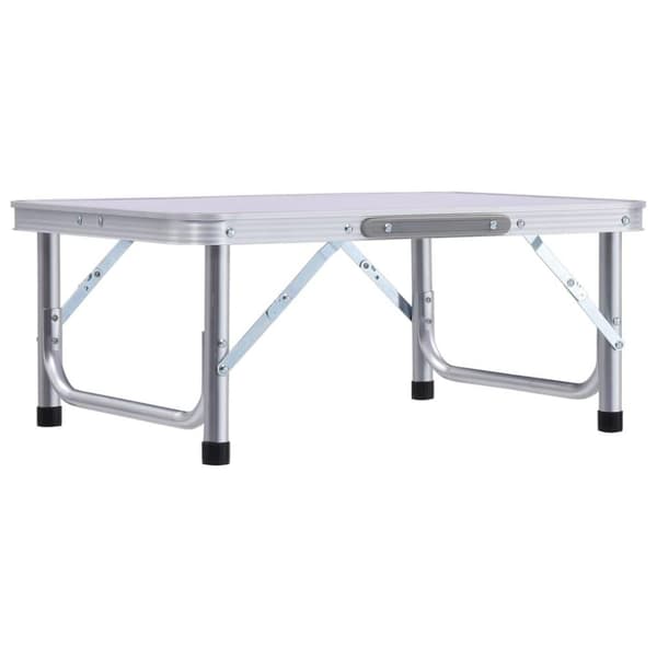 vidaXL Hopfällbart campingbord vit aluminium 60x45 cm