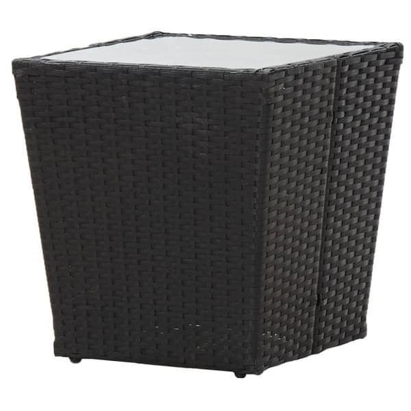 vidaXL Tebord svart 41,5x41,5x43 cm konstrotting och härdat glas