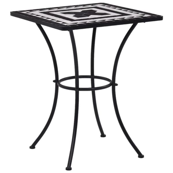 vidaXL Mosaikkbistrobord svart og hvit 60 cm keramikk