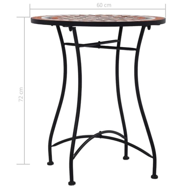 vidaXL bistrobord med mosaikdesign 60 cm keramisk brun