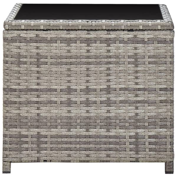 vidaXL sofabord 45x45x40 cm polyrattan og glas grå