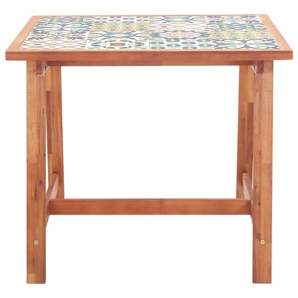 vidaXL havebord flisebordplade 88x88x75 cm massivt akacietræ