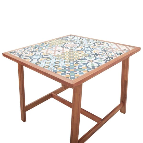vidaXL havebord flisebordplade 88x88x75 cm massivt akacietræ