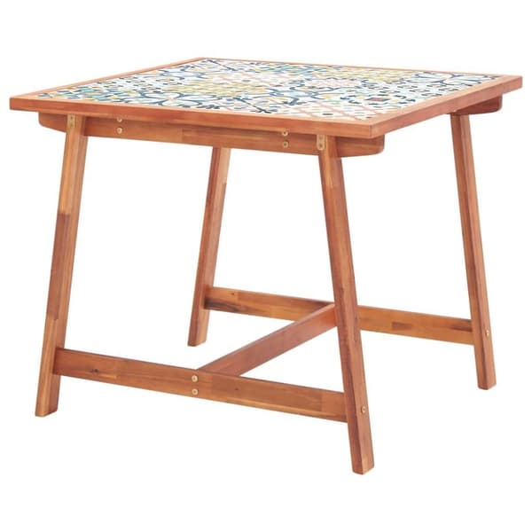 vidaXL havebord flisebordplade 88x88x75 cm massivt akacietræ