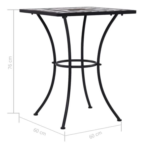 vidaXL bistrobord med mosaikdesign 60 cm keramisk sort og hvid
