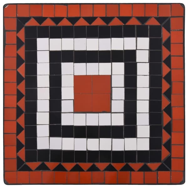 vidaXL Mosaiikkibistropöytä terrakotta ja valkoinen 60 cm keramiikka