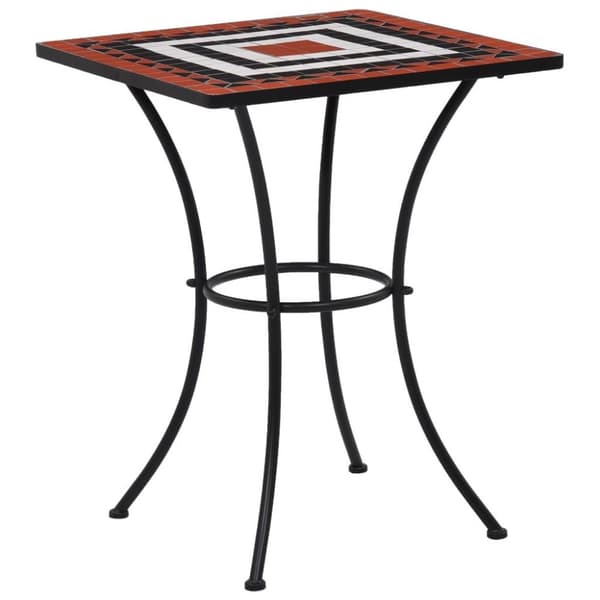 vidaXL Mosaiikkibistropöytä terrakotta ja valkoinen 60 cm keramiikka