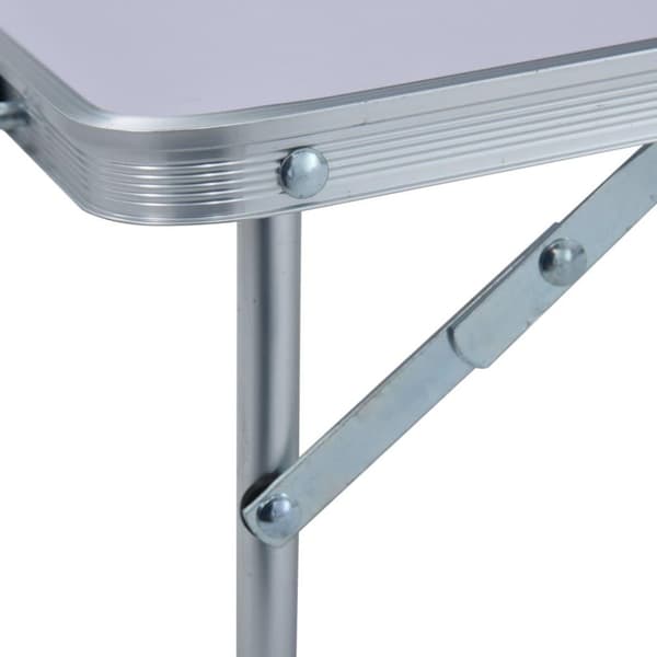 vidaXL Sammenleggbart campingbord hvit aluminium 60x40 cm