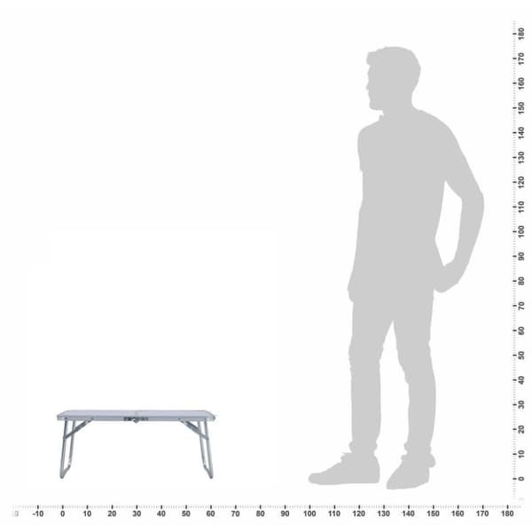 vidaXL Sammenleggbart campingbord hvit aluminium 60x40 cm