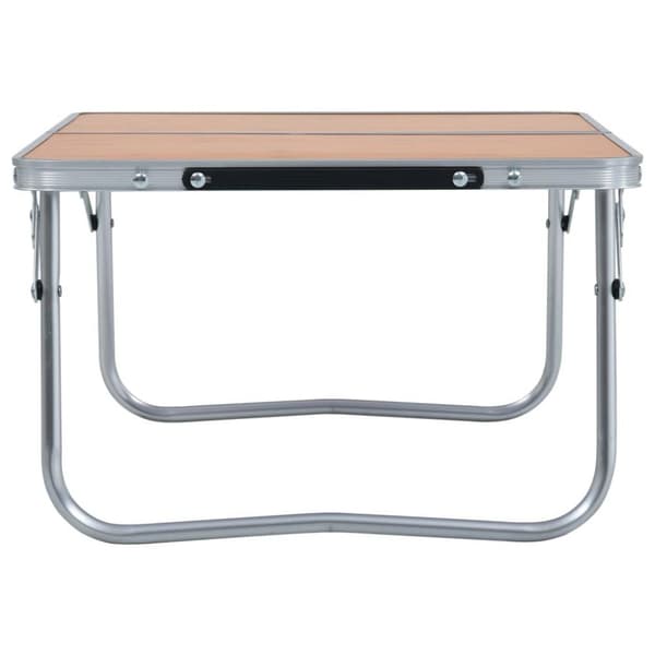 vidaXL foldbart campingbord 60 x 40 cm aluminium brun