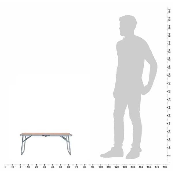 vidaXL foldbart campingbord 60 x 40 cm aluminium brun