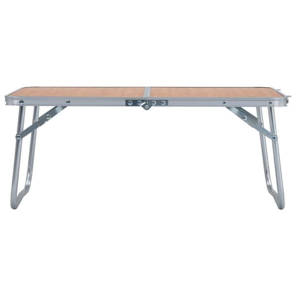 vidaXL foldbart campingbord 60 x 40 cm aluminium brun