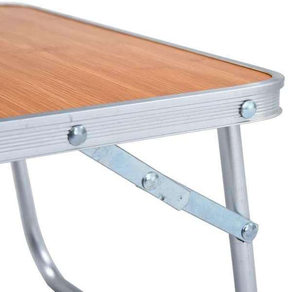 vidaXL Sammenleggbart campingbord brun aluminium 60x40 cm