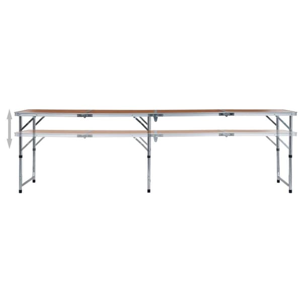 vidaXL foldbart campingbord aluminium 240 x 60 cm