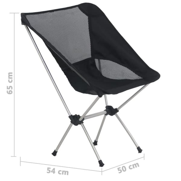 vidaXL Sammenleggbare campingstoler 2 stk veske 54x50x56 cm aluminium