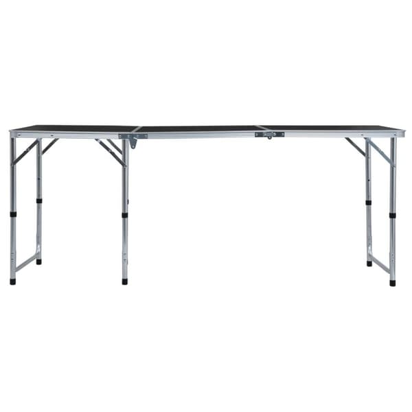 vidaXL Kokoontaitettava retkipöytä harmaa alumiini 180x60 cm