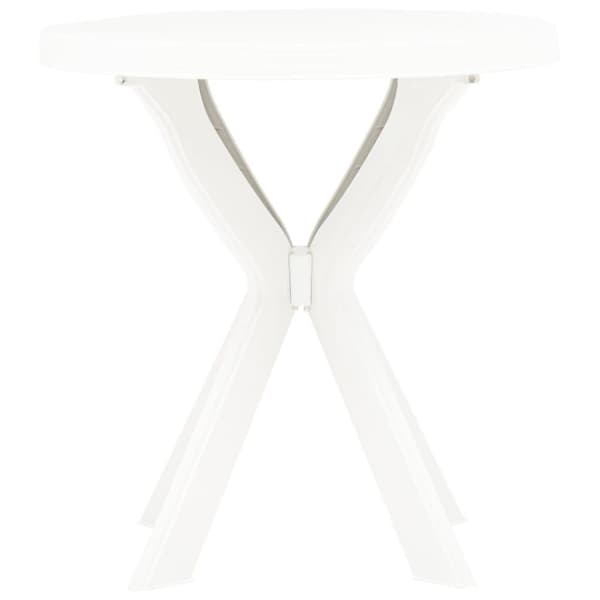 vidaXL Bistrobord hvit Ø70 cm plast