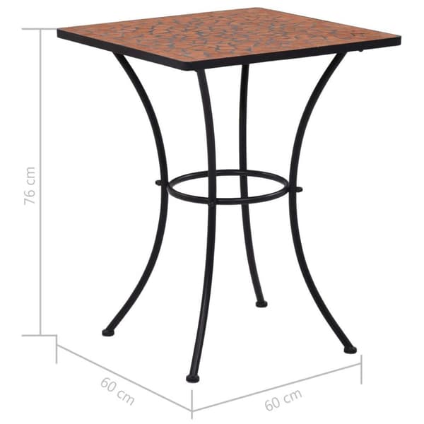 vidaXL bistrobord med mosaikdesign 60 cm keramisk teracotta