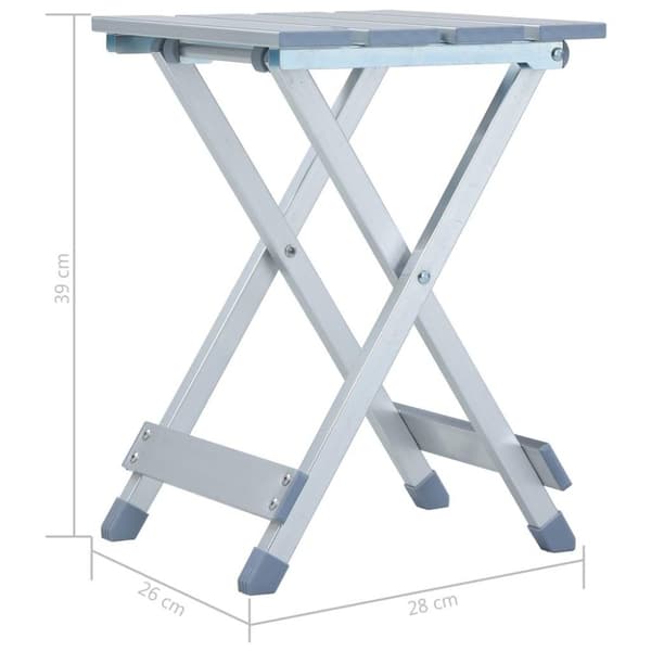 vidaXL Campingkrakk aluminium 28x26x39 cm