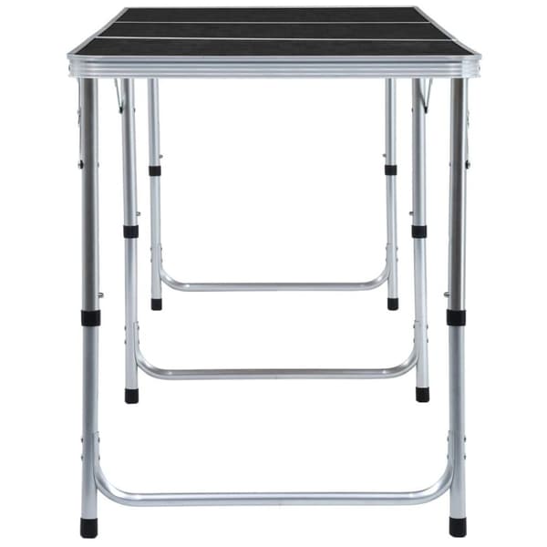 vidaXL Hopfällbart campingbord grå aluminium 180x60 cm