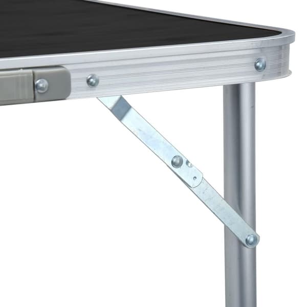 vidaXL Hopfällbart campingbord grå aluminium 180x60 cm