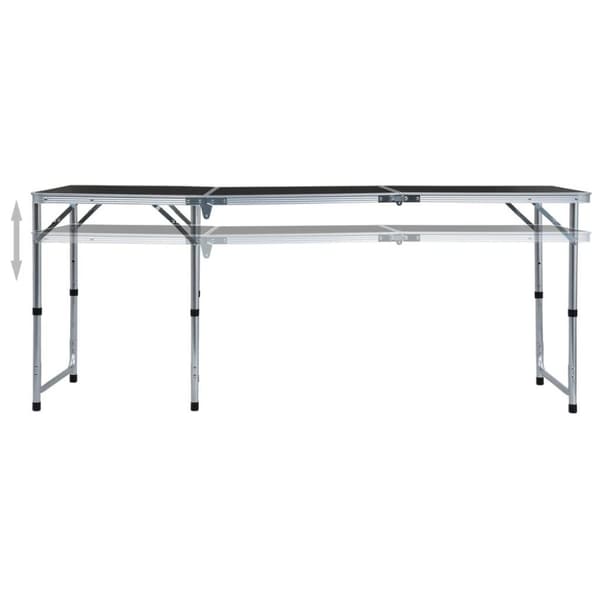 vidaXL Hopfällbart campingbord grå aluminium 180x60 cm