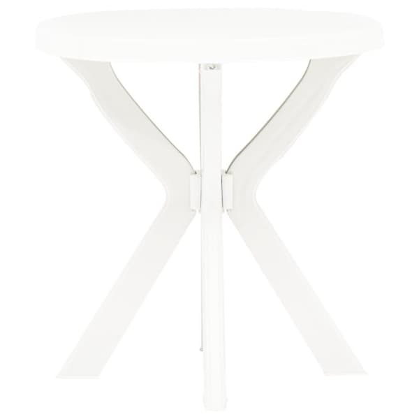 vidaXL bistrobord Ø70 cm plastik hvid