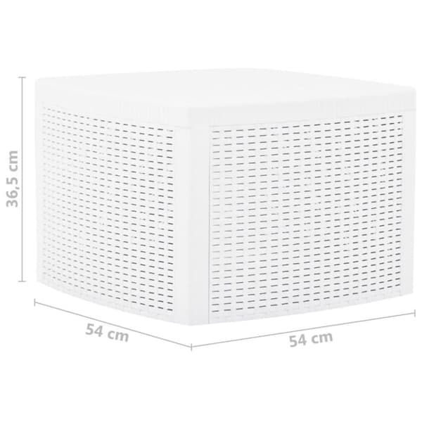 vidaXL Sidobord vit 54x54x36,5 cm plast