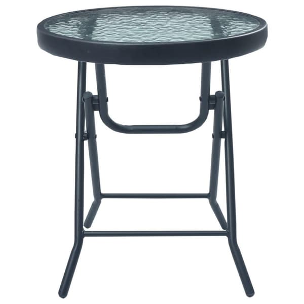 vidaXL Bistropöytä musta 40x46 cm teräs ja lasi