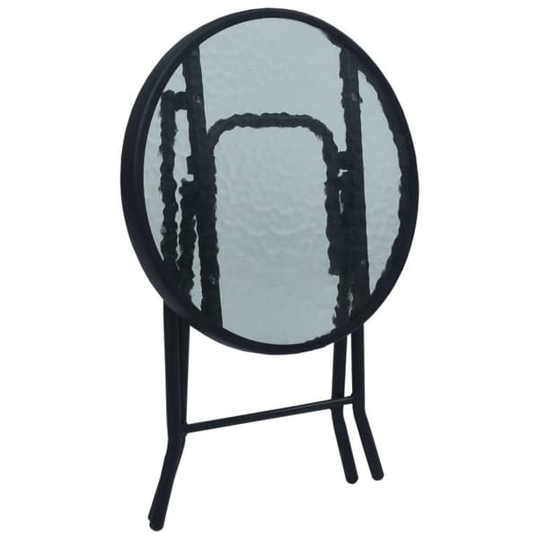 vidaXL Bistropöytä musta 40x46 cm teräs ja lasi