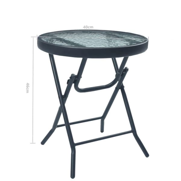 vidaXL Bistropöytä musta 40x46 cm teräs ja lasi