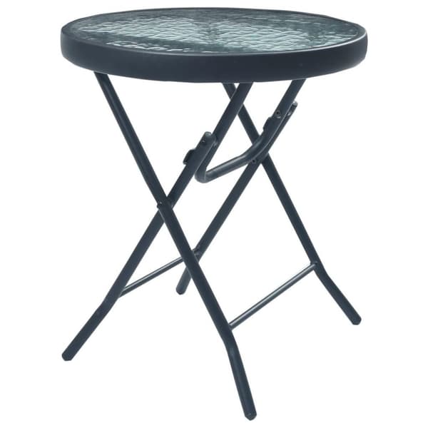 vidaXL Bistropöytä musta 40x46 cm teräs ja lasi