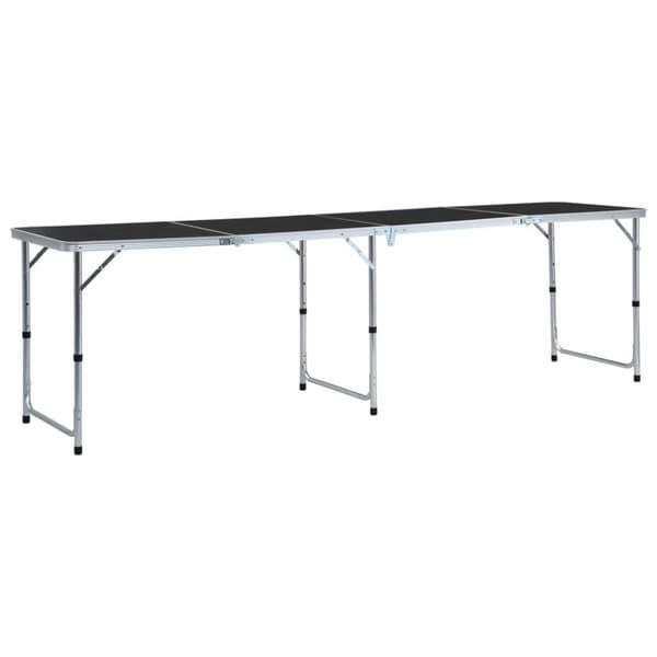 vidaXL foldbart campingbord 240 x 60 cm aluminium grå